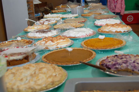 enjoying pies