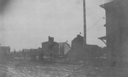 Buildings after fire