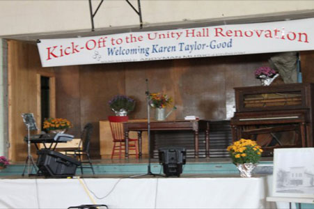banner and stage