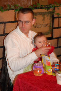 enjoying dinner