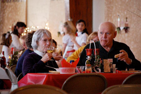 a couple enjoying dinner