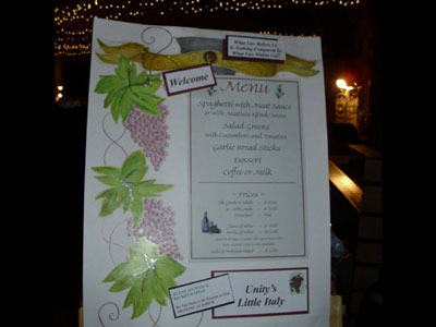 photo of the menu